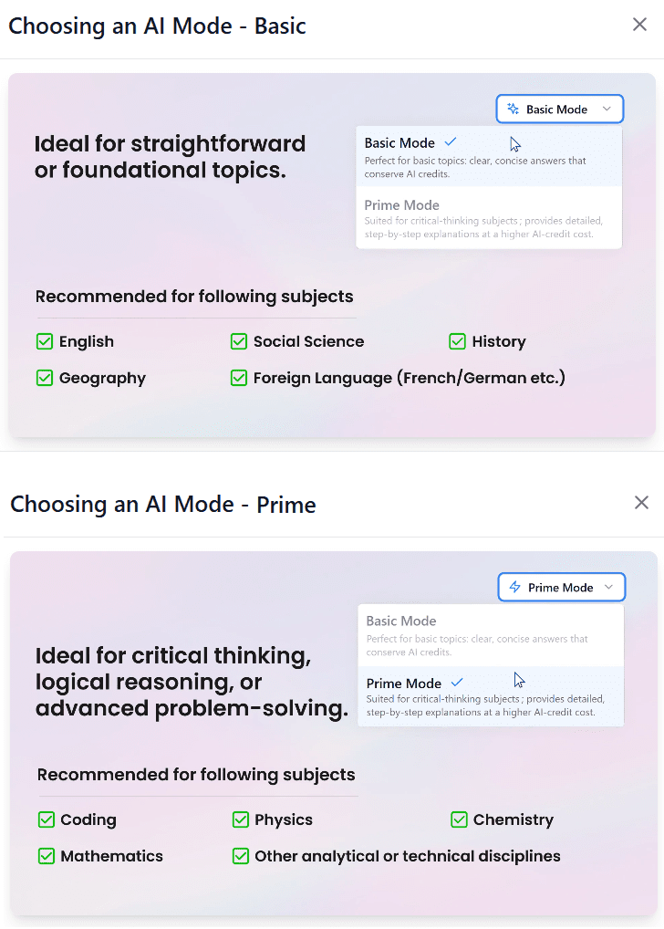 Prime and Basic Modes in Homie | Meratutor Homie Blogs