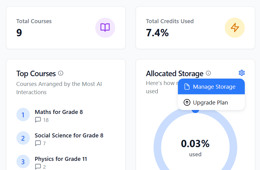 MeraTutor.ai 1.9 Feature Updates: Coach Mode, Course Sharing, Editable Learning Goals, and More 7 Manage Storage in MeraTutor Homie 1.9