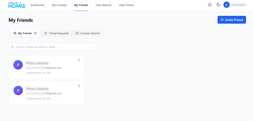 MeraTutor.ai 1.9 Feature Updates: Coach Mode, Course Sharing, Editable Learning Goals, and More 3 My Friends Section Introduced in MeraTutor Homie 1.9
