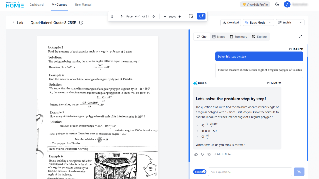 Beyond Answers: AI Chatbots and the Rise of Socratic Learning 12 Coach Mode Step 3 | MeraTutor.ai Homie Blogs