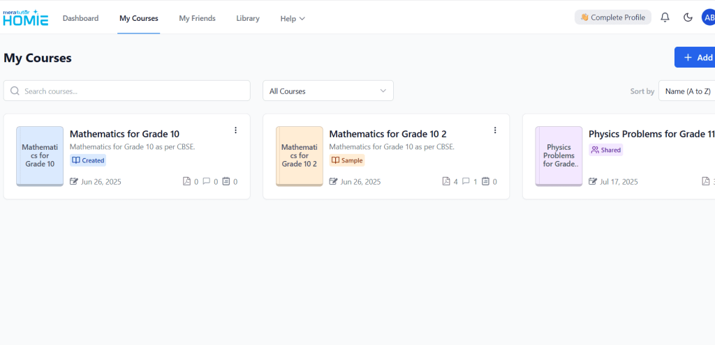 Revamped My Courses Section | New MeraTutor Homie Features