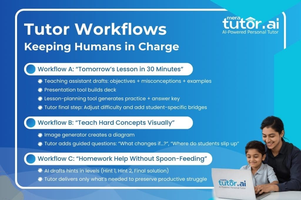 Top AI Tools Every Human Tutor Should Use in 2026 5 Tutoring Workflows | MeraTutor.AI Blogs