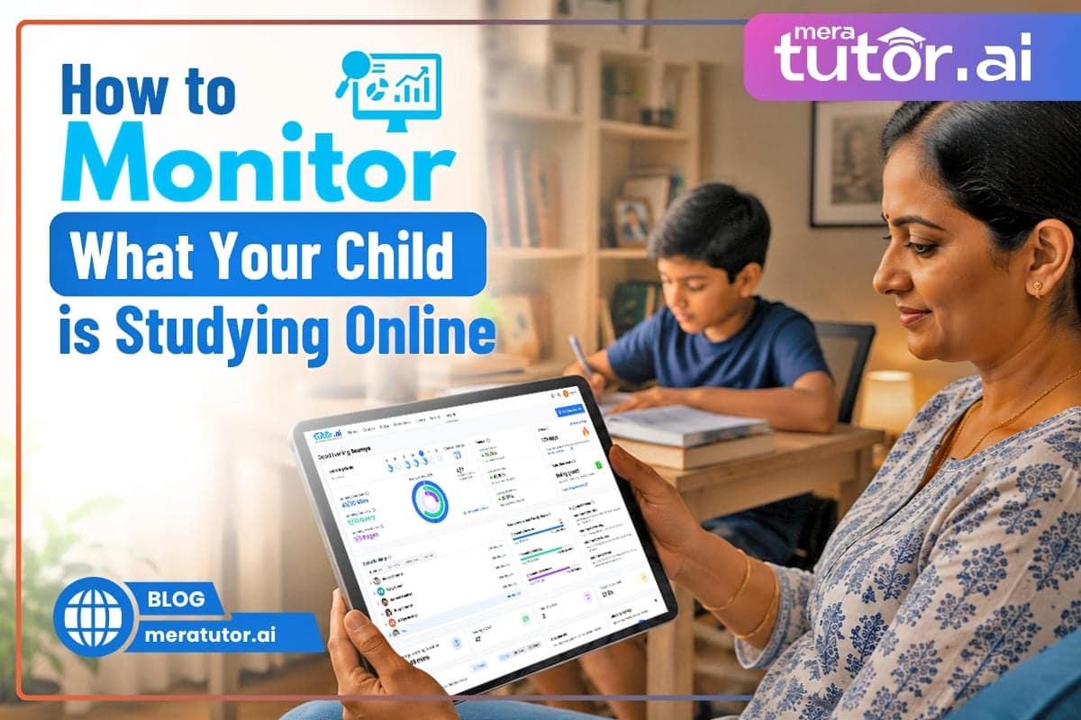 how to monitor what your child is studying online — MeraTutor.AI parent dashboard