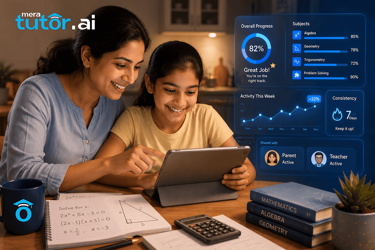Best AI Tutoring Platform for Mathematics (Free Options Compared) in 2026 4 Parent and child reviewing AI math tutoring progress together