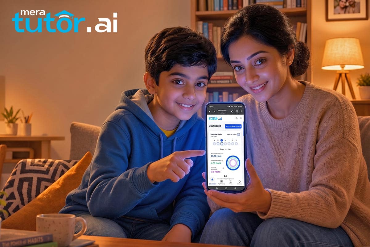 Parent and child using the best AI tutoring app for mobile learning on a smartphone at home