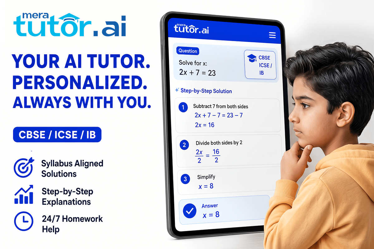 Best Step-by-Step Math Problem Solver Apps (2026) 3 MeraTutor.AI step-by-step math solver app showing a CBSE-aligned solution